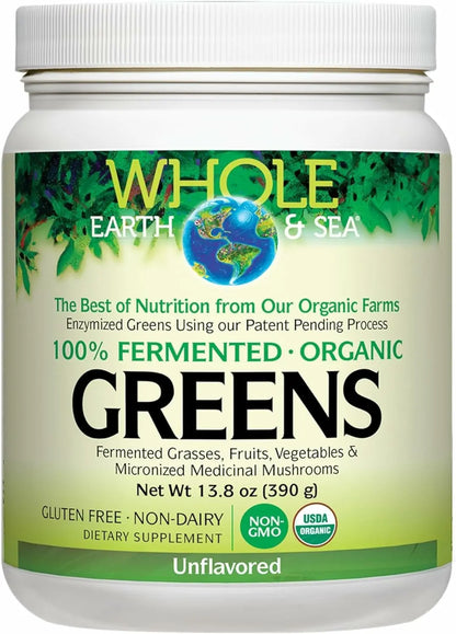 Natural Factors Whole Earth & Sea Organic Fermented Greens — Vegan, Unflavored, 13.8 oz BritishVita | Premium UK Vitamins & Wellness Supplements