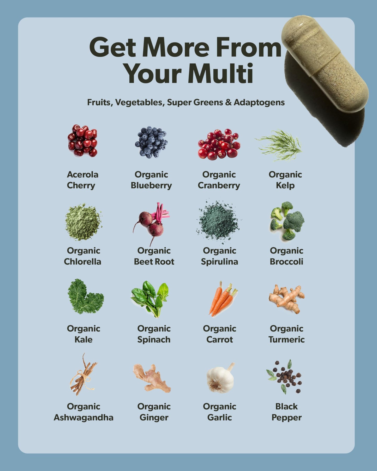 Multivitamin for Men | Daily Methylated B Complex, Whole Food Ingredients | Vegan & Non-GMO | 60 Caps