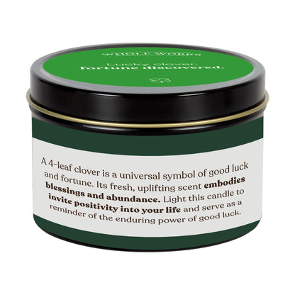 Whole Works Premium Candle for Energy Cleansing – Good Luck Clover, 6oz
