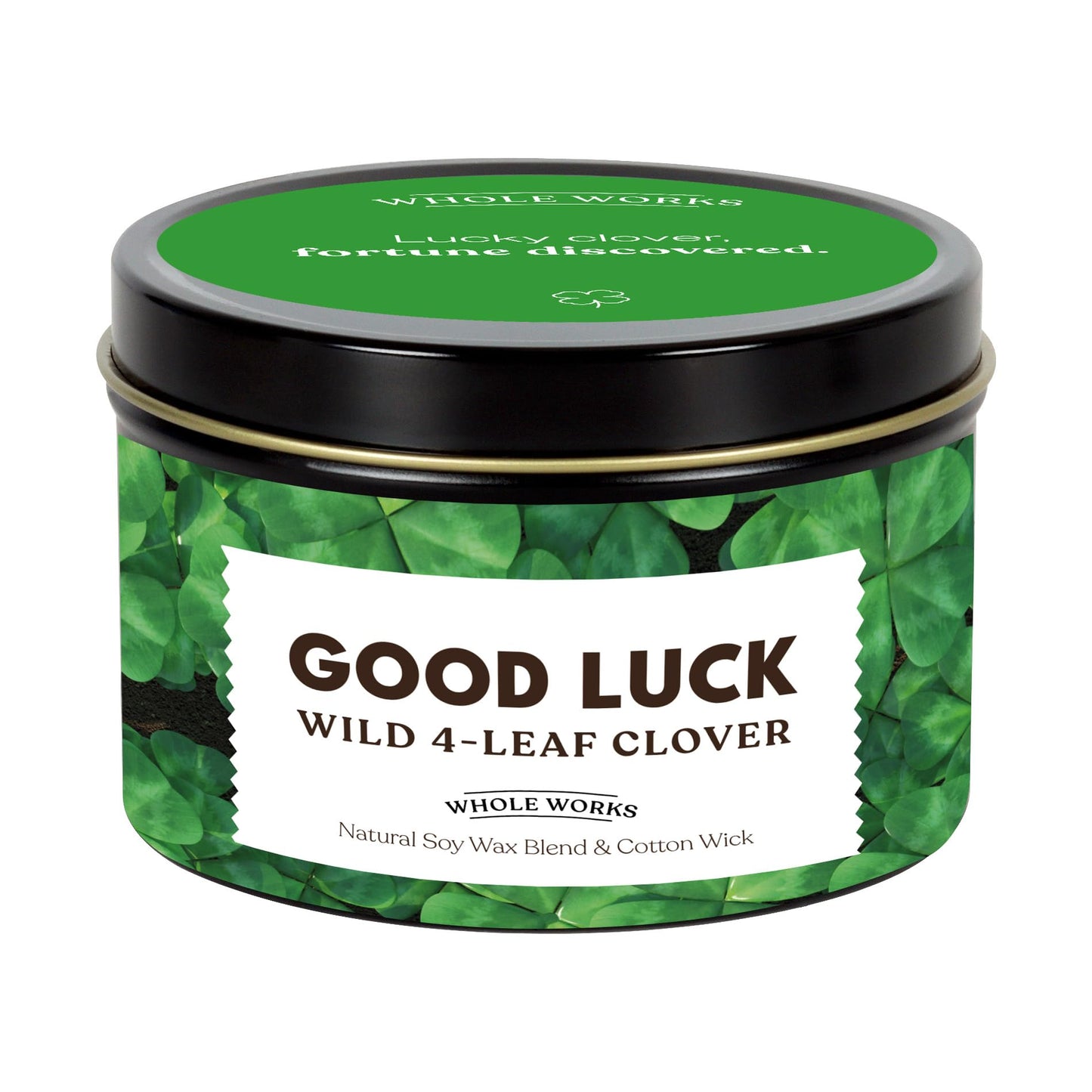 Whole Works Premium Candle for Energy Cleansing – Good Luck Clover, 6oz