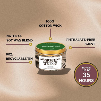 Whole Works Premium Candle for Energy Cleansing – 6oz Money Sage Soy Wax, Cotton Wick