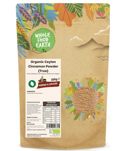 Organic Ceylon Cinnamon Powder (True) Whole Food Earth®