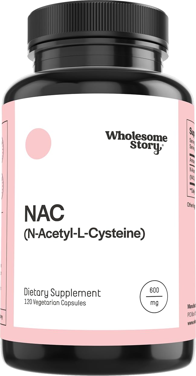Wholesome Story NAC 600 mg | N-Acetyl Cysteine for Liver, Lung & Fertility – 120 Capsules