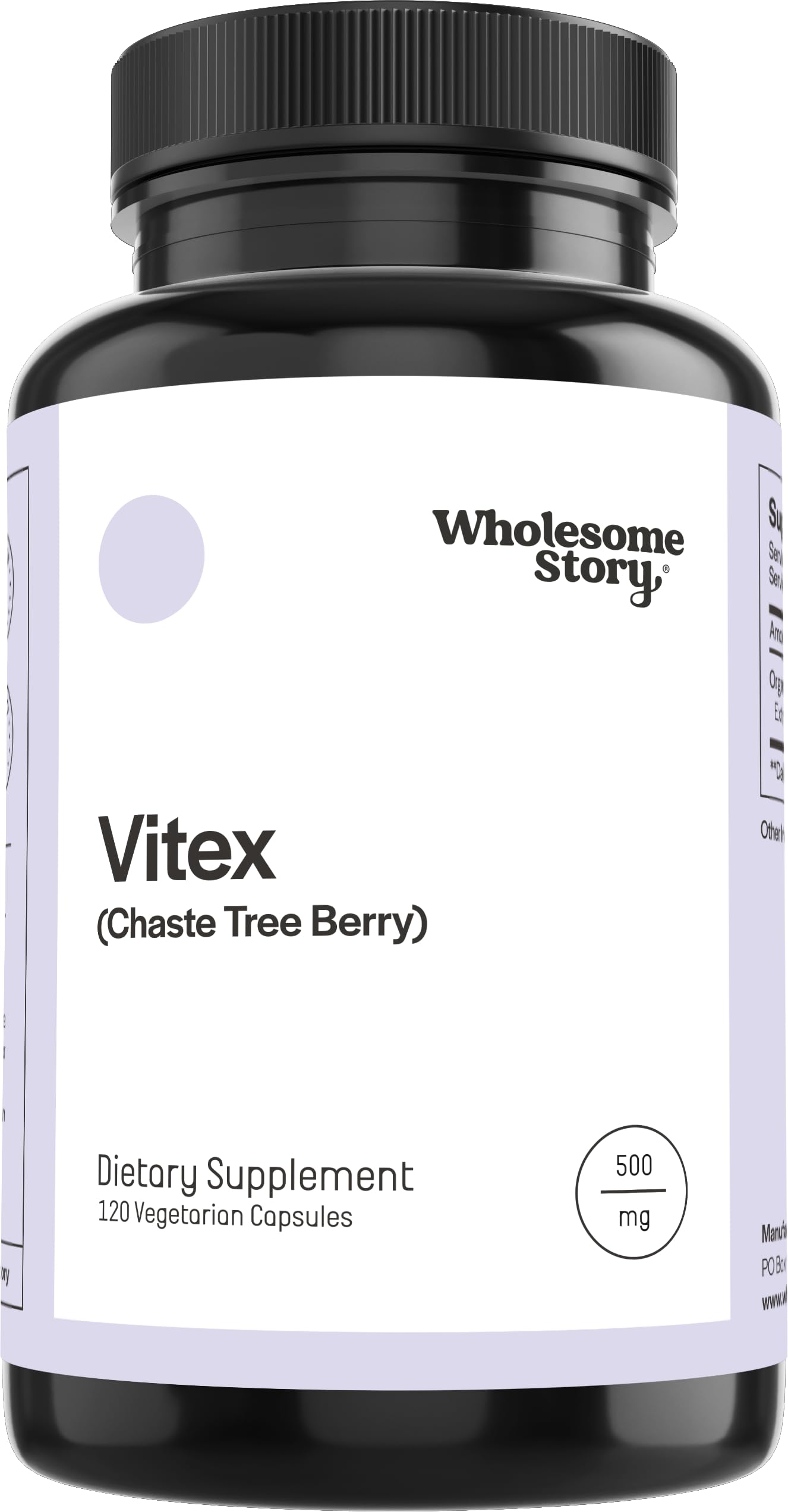 Wholesome Story Organic Vitex Chasteberry Supplement for Women – Hormone Balance & Period Support | 120 Capsules