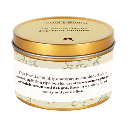 Whole Works Premium Champagne Toast Candle – Natural Soy Wax, 6oz, Phthalate- & Paraben-Free, Clean Aromatherapy