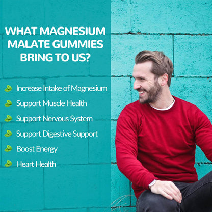 Whoyun Magnesium Malate Gummies 1000mg | Enhanced Absorption, Energy & Muscle Health | 60 Count