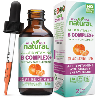 Why Not Natural Vitamin B Complex Liquid Drops | Vegan Sublingual B Vitamins for Women