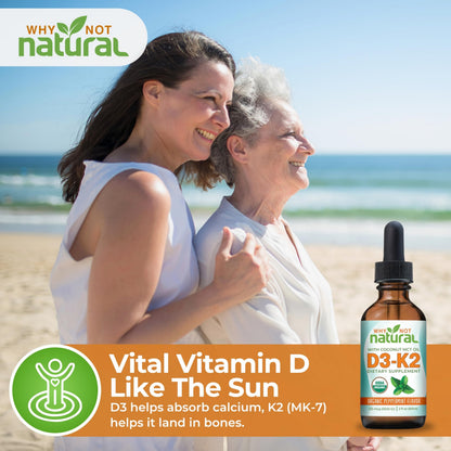Why Not Natural Vitamin D3 K2 Liquid Drops – 5000 IU with Coconut MCT Oil