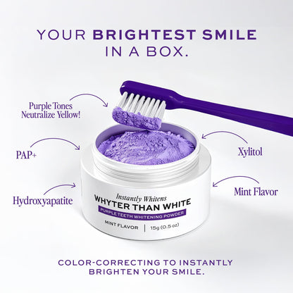 Whyte Purple Teeth Whitening Powder for Sensitive Teeth – Mint Flavor