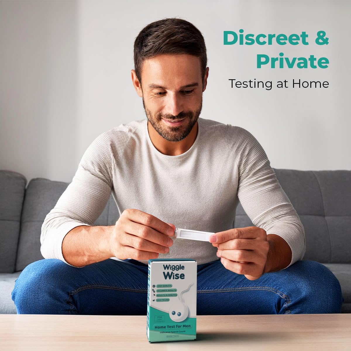 Wiggle Wise Male Fertility Test Kit – At-Home Sperm Count & Semen Analysis