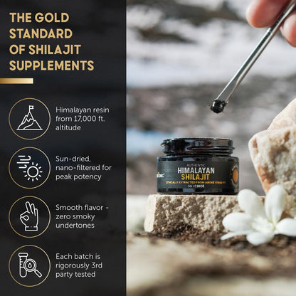 NutroTonic Himalayan Shilajit Resin – Gold Grade 86% Fulvic Acid – 5g Jar