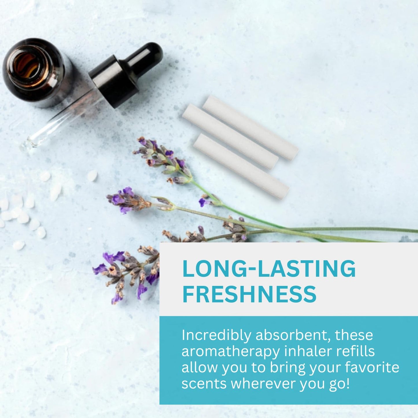 Wild Essentials 200 Pack Fiber Wick Inhaler Refills - 4 cm Blank Nasal Sticks for On-the-Go Aromatherapy