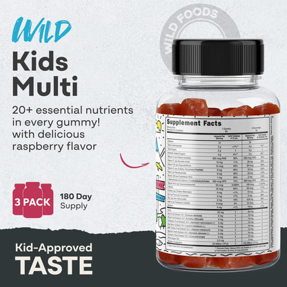 Wild Foods Kids Multivitamin Gummies – Immune, Bone & Skin Support