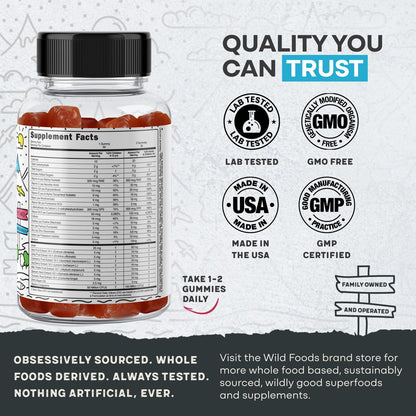 Wild Foods Kids Multivitamin Gummies – Immune, Bone & Skin Support