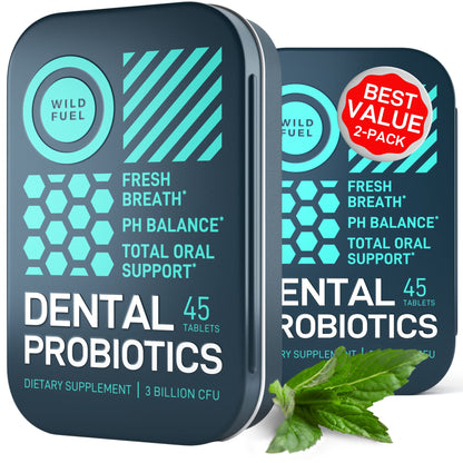 WILD FUEL Oral Probiotics for Teeth – 3B CFU K12 & L. paracasei, Salivarius Mints