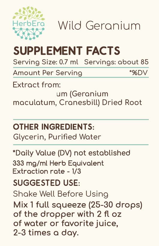 Wild Geranium B60 Alcohol-Free Tincture (2 oz) – Herbal Extract