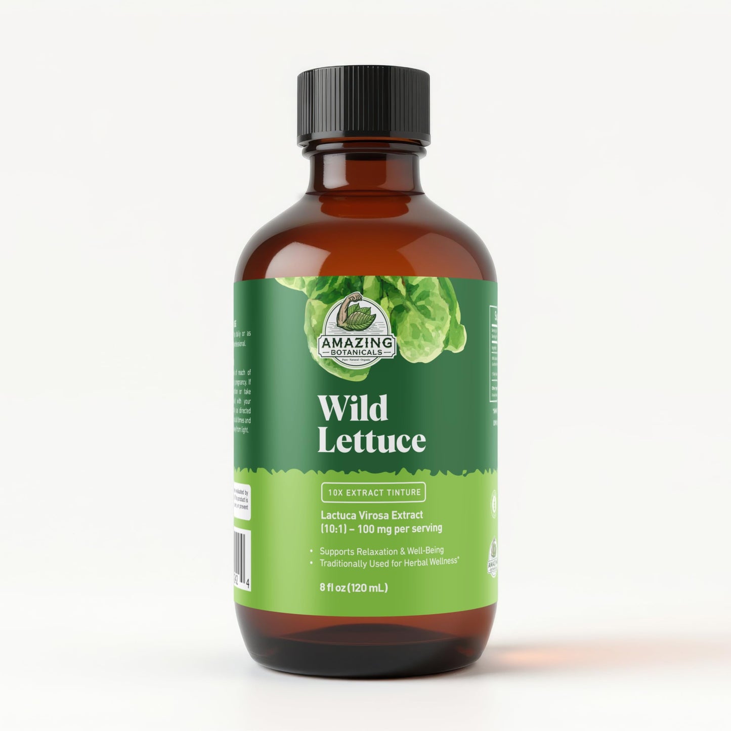 Amazing Botanicals Wild Lettuce 10X Extract Tincture – Alcohol-Free, 8 oz Bulk | USDA Organic