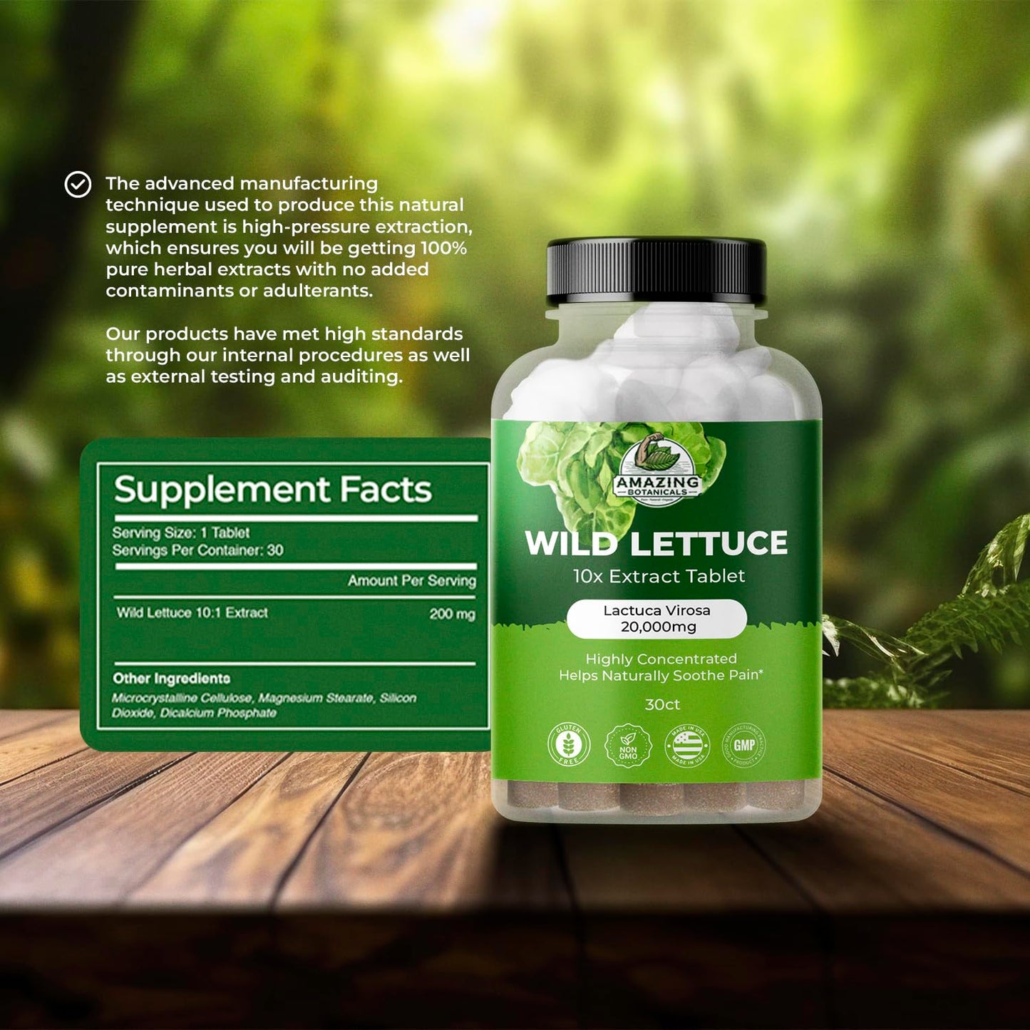 Wild Lettuce Extract Tablets 10X 2000MG – Sleep Support | Lactuca Virosa