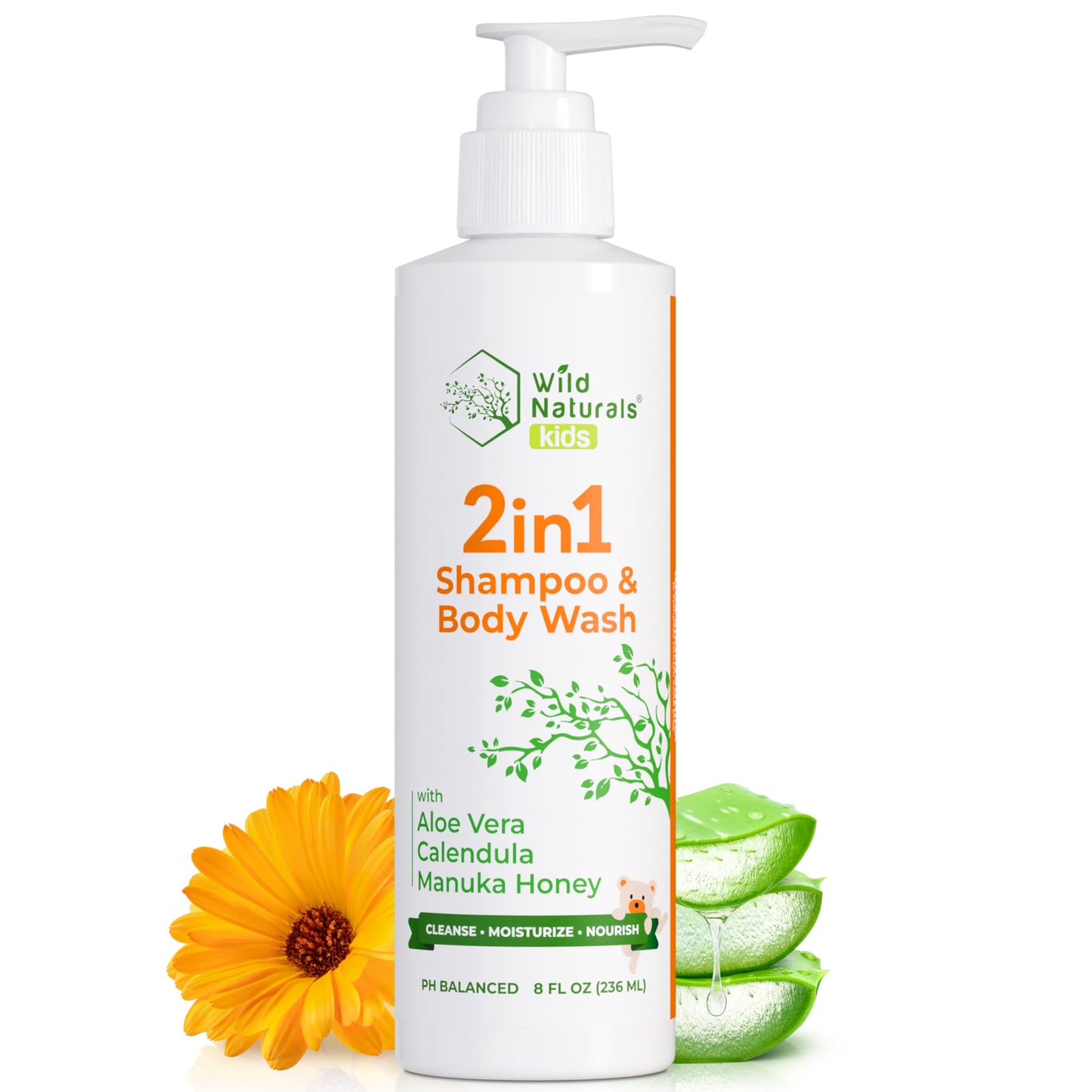 Wild Naturals Baby Eczema Shampoo & Body Wash – Gentle, Tear-Free & Hypoallergenic
