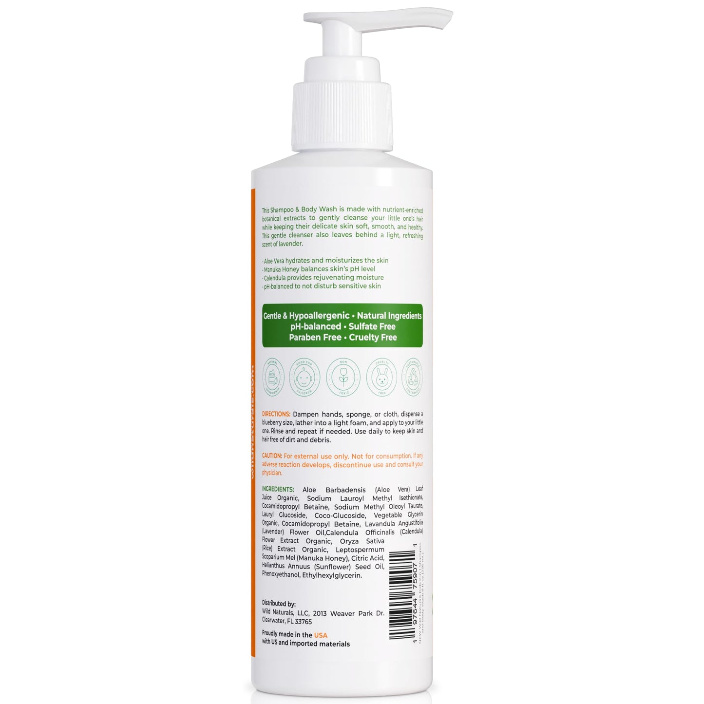 Wild Naturals Baby Eczema Shampoo & Body Wash – Gentle, Tear-Free & Hypoallergenic