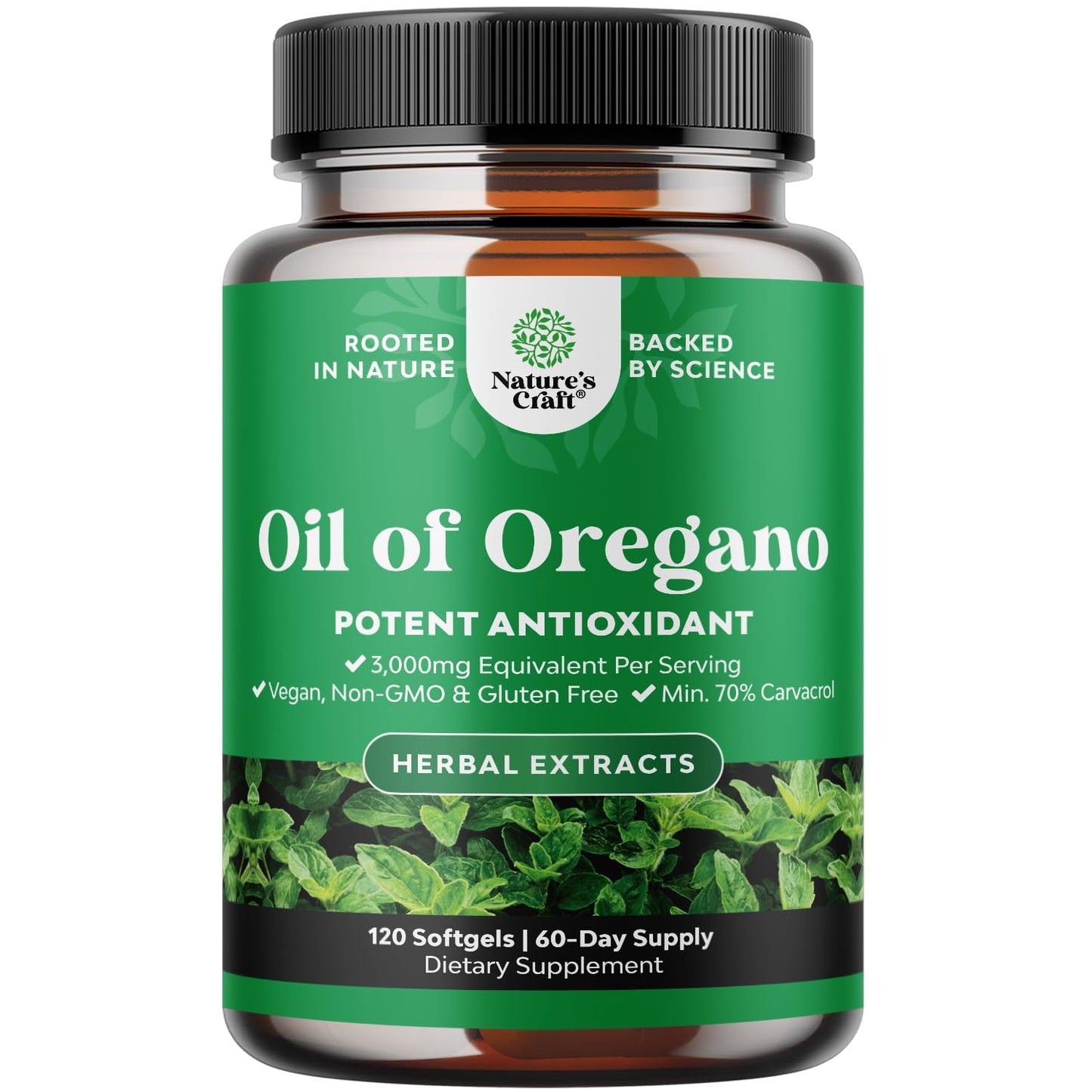 Wild Oregano Oil Softgels 70% Carvacrol | Digestive & Immune Support - 120 Ct