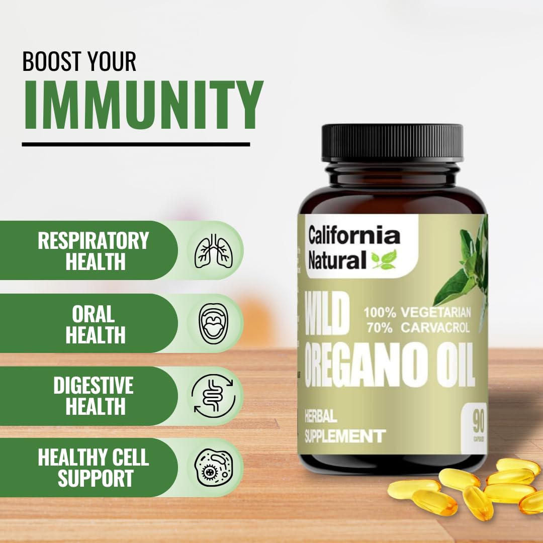 Wild Oregano Oil Vegetarian Soft Capsules - California Natural | Immune & Digestive Support