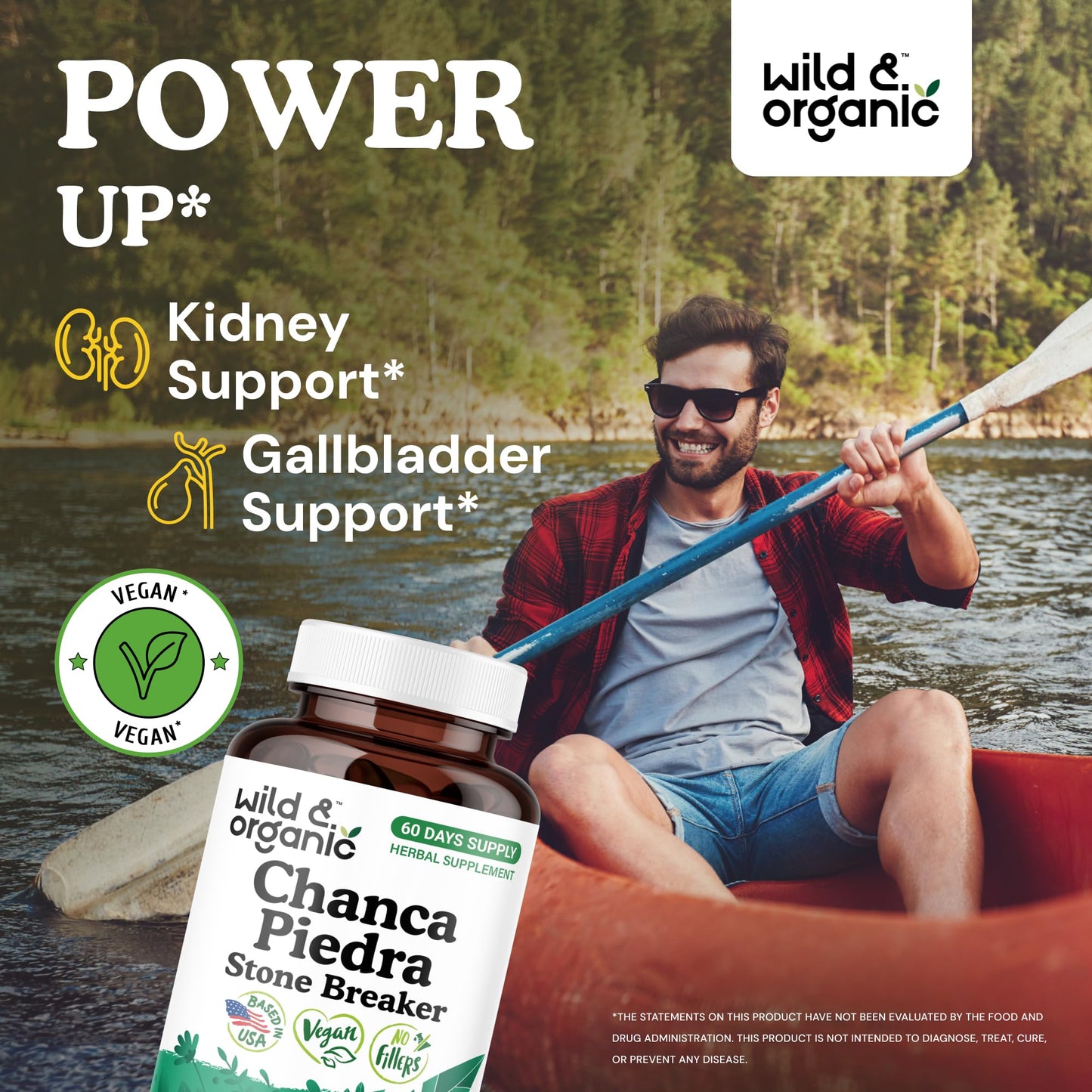 Wild & Organic Chanca Piedra 1200 mg Capsules – Kidney & Gallbladder Support