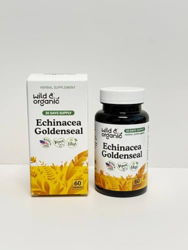 Wild & Organic Echinacea + Goldenseal Capsules – Immune & Lung Support | 60 Count
