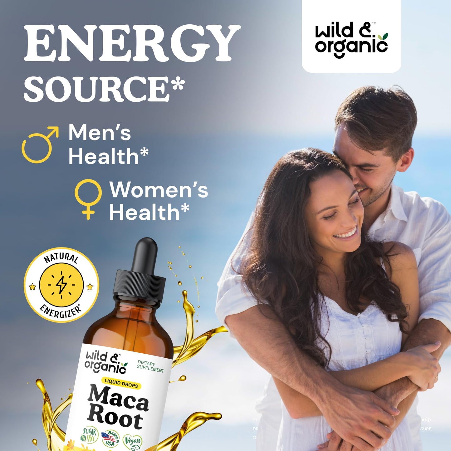 Wild & Organic Maca Root Liquid Drops – Peruvian Maca Tincture, 4 fl oz