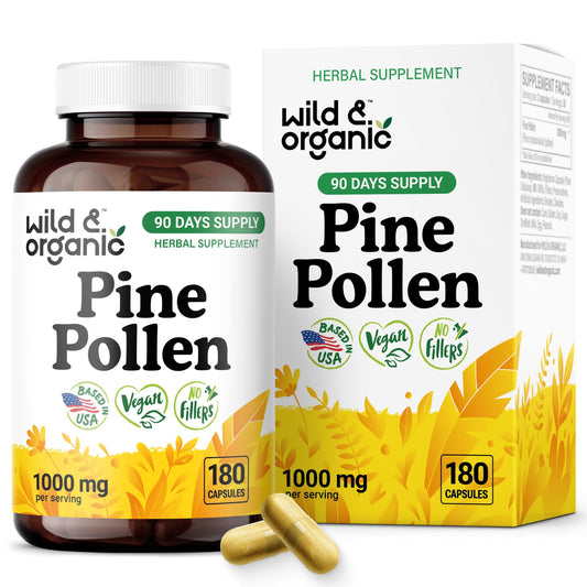 Wild & Organic Pine Pollen for Men – 1000 mg Capsules, Vegan & Non-GMO BritishVita | Premium UK Vitamins & Wellness Supplements