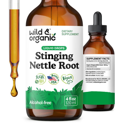 Wild & Organic Stinging Nettle Tincture – Vegan, Alcohol-Free (4 fl oz)
