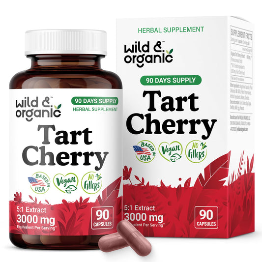 Wild & Organic Tart Cherry Capsules 600 mg – Uric Acid Support – 90 Day Supply – Vegan, Non-GMO BritishVita | Premium UK Vitamins & Wellness Supplements