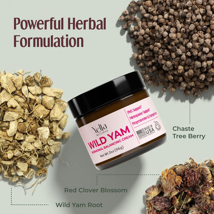 Wild Yam Cream for Hormone Balance – Progesterone-Free PMS & Menopause Support (2oz)