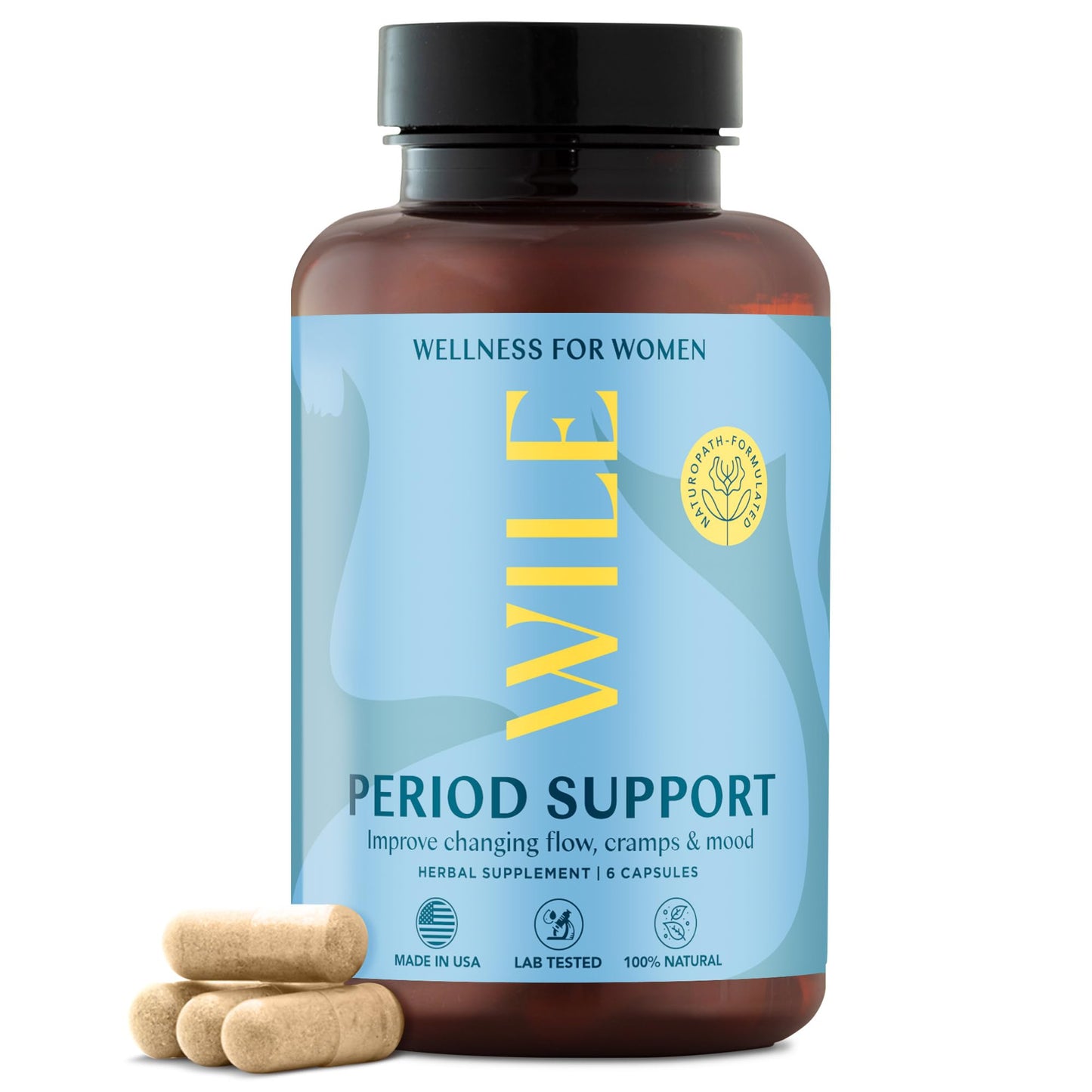 WILE Menopause & Perimenopause Supplements for Women — Hormone Balance, Mood Support, and Menstrual Relief (Vegan, 30 Servings)