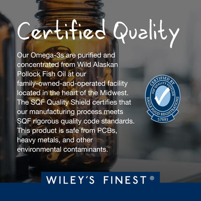 Wiley's Finest Wild Alaskan Fish Oil Peak DHA 900 mg - 120 Softgels