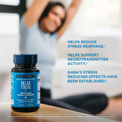 Wiley's Finest Relax Focus – Daily Stress Support Supplement (30 Capsules)