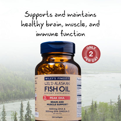 Wiley's Finest Wild Alaskan Fish Oil Peak DHA 900 mg - 120 Softgels
