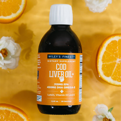 Wiley's Finest Cod Liver Oil - Orange Flavored Omega-3 Supplement | 765mg Omega-3s | 8.45 oz | 50 Servings