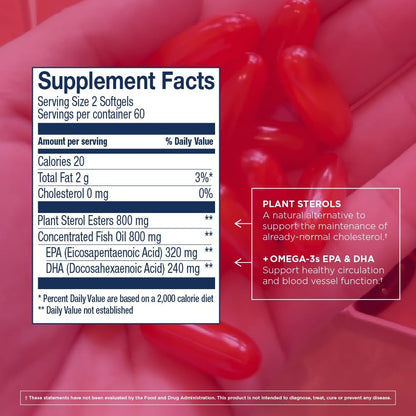 Wiley's Finest Wild Alaskan Fish Oil Cholesterol Support — Heart Health, 560mg Omega-3s, 120 Softgels