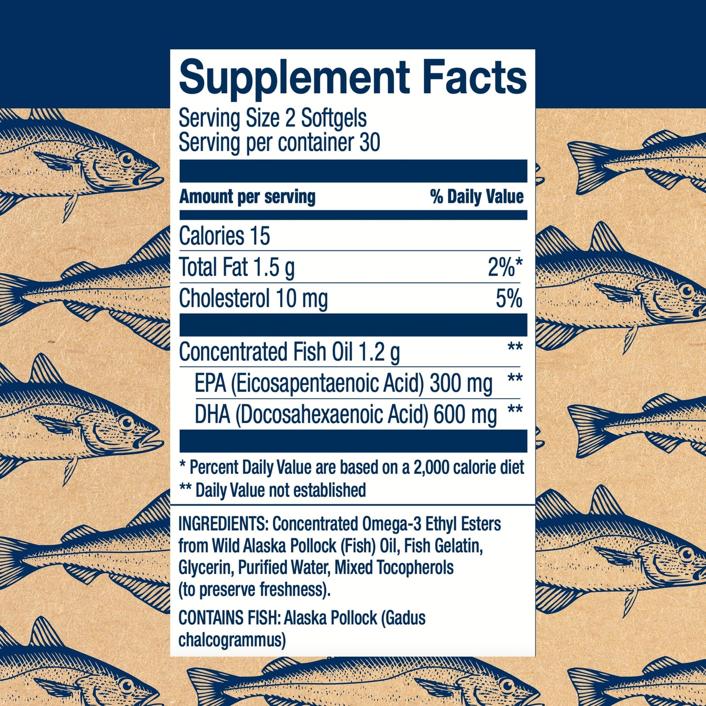 Wiley's Finest Wild Alaskan Fish Oil Peak DHA - 900mg Omega-3s - 60 Softgels (30 Servings)