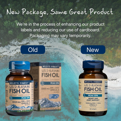 Wiley's Finest Wild Alaskan Fish Oil Peak EPA - 1000mg Omega-3s, 30 Softgels