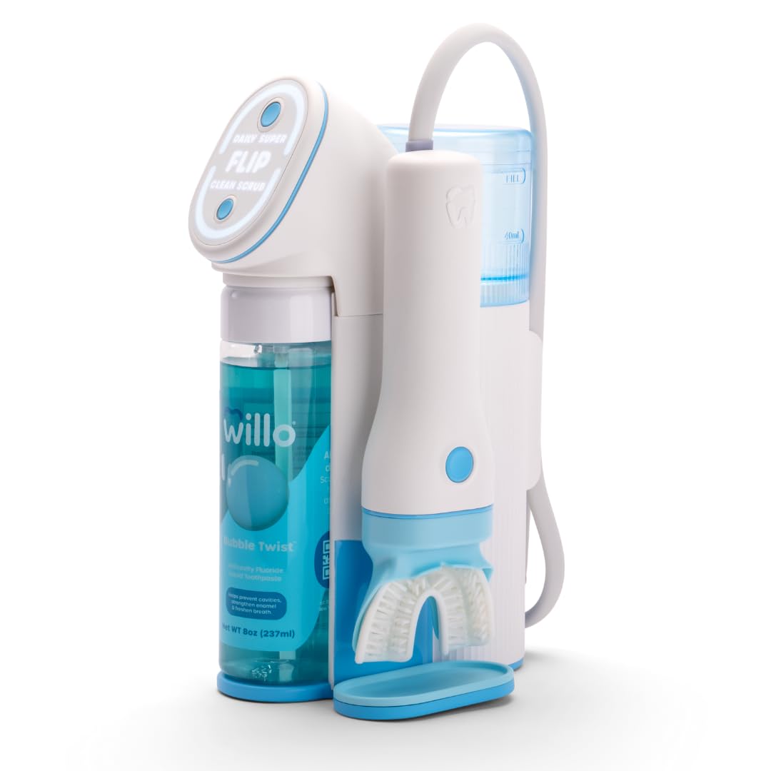 Willo Fully Automatic Kids U-Shaped Electric Toothbrush – 2 Timers, Deep-Cleans, Consistent Results | Bubble Twist Small (Ages 5-7)