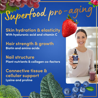 Windsor Botanicals Vegan Collagen Builder Liquid – 60-Day Supply | Vitamin C, Biotin, Hyaluronic Acid | Organic Fruits & Vegetables | 120ml