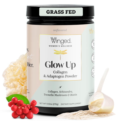 Winged Wellness Glow Up – Collagen Powder for Women | Hair, Skin & Nails