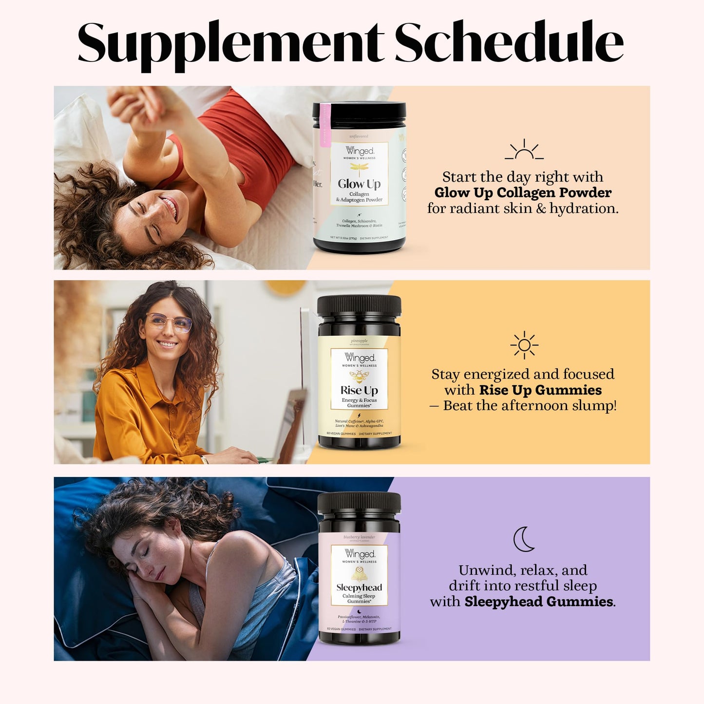 Winged Wellness Sleepyhead Gummies for Women – 3mg Melatonin Sleep Support, Blueberry Lavender, 30 Servings