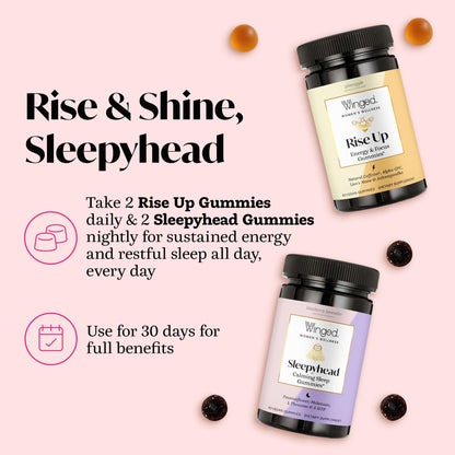 Winged Wellness Sleepyhead Gummies for Women – 3mg Melatonin Sleep Support, Blueberry Lavender, 30 Servings
