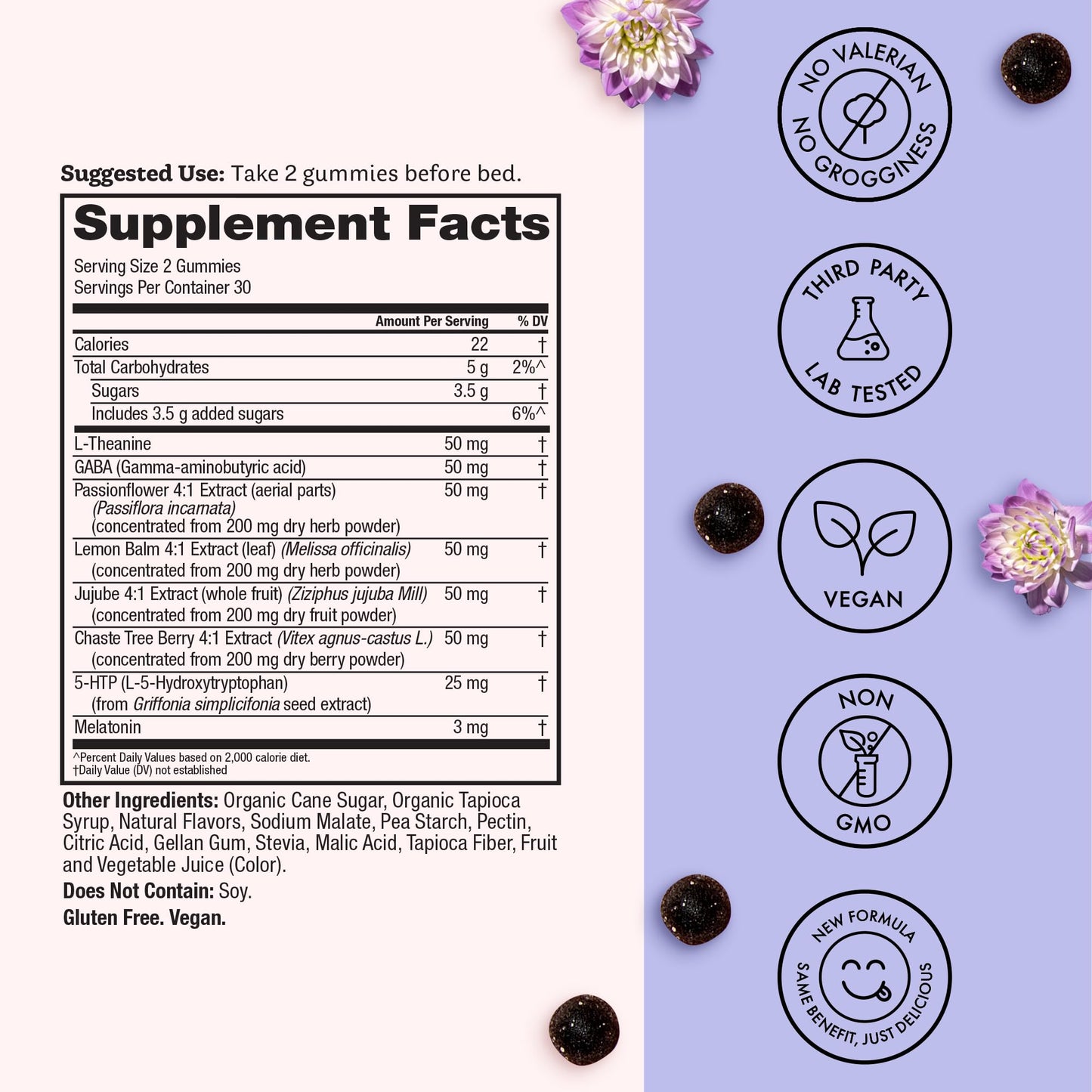 Winged Wellness Sleepyhead Gummies for Women – 3mg Melatonin Sleep Support, Blueberry Lavender, 30 Servings