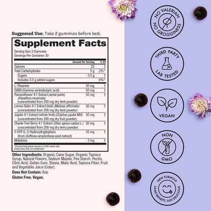 Winged Wellness Sleepyhead Gummies for Women – 3mg Melatonin Sleep Support, Blueberry Lavender, 30 Servings