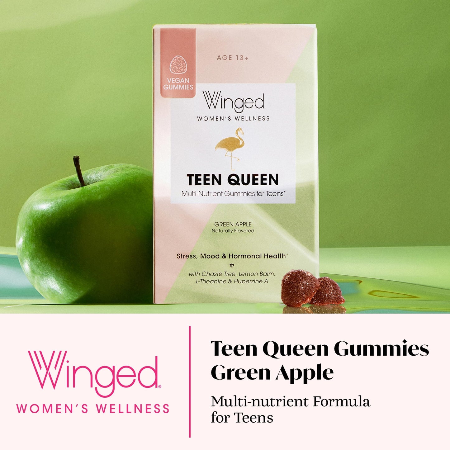 Winged Wellness Teen Queen Gummies – Vegan Multivitamin for Teens (50 Gummies)