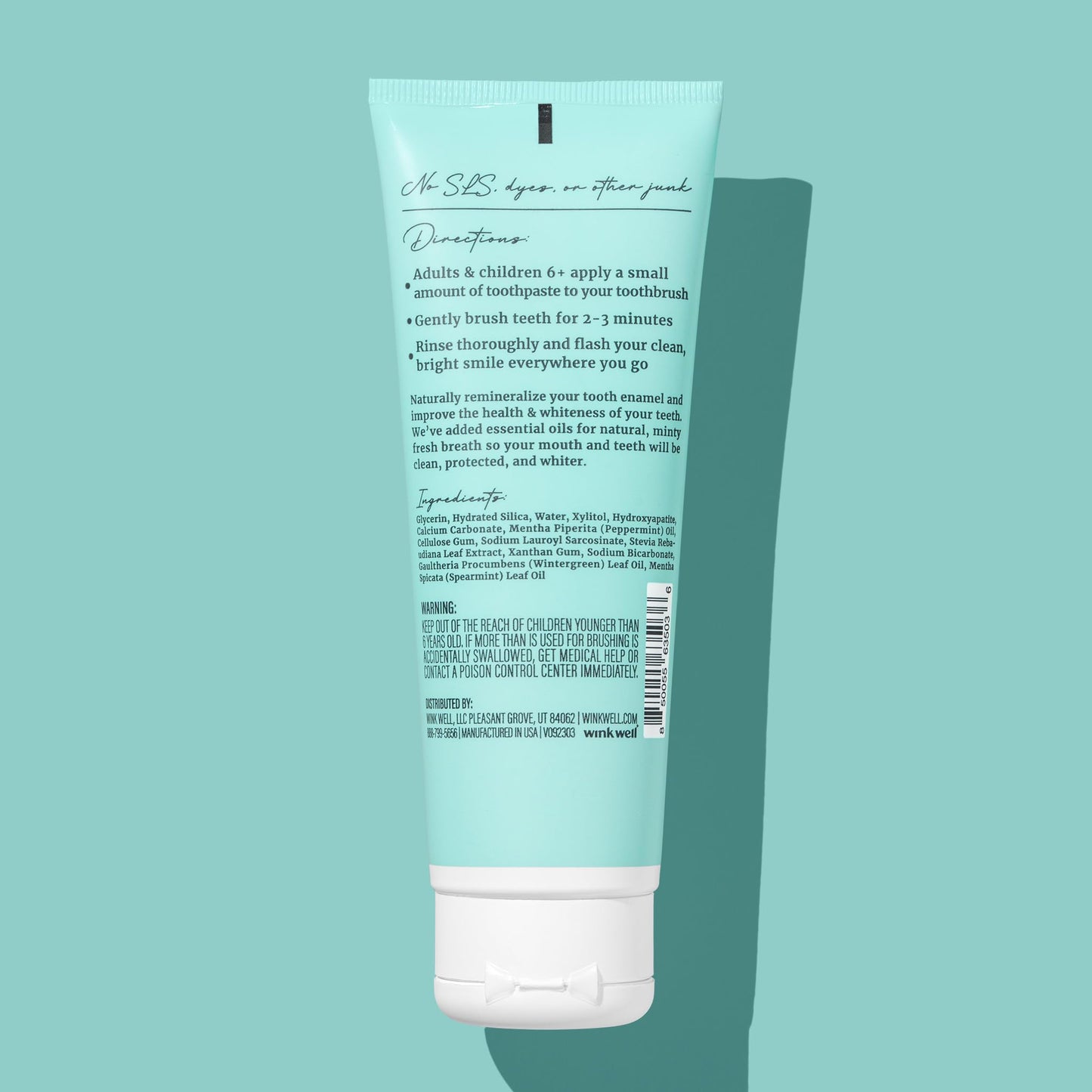 Wink Well Nano Hydroxyapatite Toothpaste – Fluoride-Free, Whitens (4 Oz)